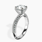 Platinum Dua Side Stone Knife Edge Lab Diamond Ring standing product image one