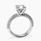 Platinum Dua Side Stone Knife Edge Lab Diamond Ring side right image one