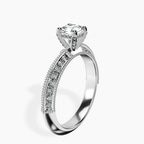 Platinum Dua Side Stone Knife Edge Lab Diamond Ring standing product image one