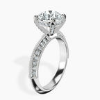 2.82 ct. round Dua Knife Edge Ring in platinum standing product image one