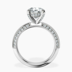 2.82 ct. round Dua Knife Edge Ring in platinum side right image one