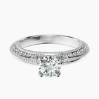 14kt White Gold Dua Side Stone Knife Edge Lab Diamond Ring front image