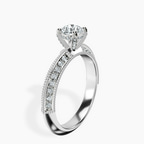 14kt White Gold Dua Side Stone Knife Edge Lab Diamond Ring standing product image one