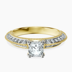 10kt Yellow Gold Dua Side Stone Knife Edge Lab Diamond Ring front image