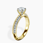 10kt Yellow Gold Dua Side Stone Knife Edge Lab Diamond Ring standing product image one