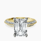 18kt Yellow Gold Dua Side Stone Knife Edge Lab Diamond Ring front image