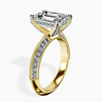 18kt Yellow Gold Dua Side Stone Knife Edge Lab Diamond Ring standing product image one
