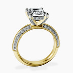 18kt Yellow Gold Dua Side Stone Knife Edge Lab Diamond Ring side right image one