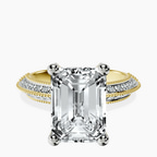 10kt Yellow Gold Dua Side Stone Knife Edge Lab Diamond Ring front image