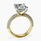 10kt Yellow Gold Dua Side Stone Knife Edge Lab Diamond Ring side right image one