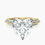 18kt Yellow Gold Dua Side Stone Knife Edge Lab Diamond Ring front image