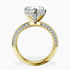 18kt Yellow Gold Dua Side Stone Knife Edge Lab Diamond Ring side right image one