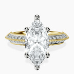 10kt Yellow Gold Dua Side Stone Knife Edge Lab Diamond Ring front image