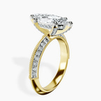 10kt Yellow Gold Dua Side Stone Knife Edge Lab Diamond Ring standing product image one