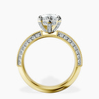 10kt Yellow Gold Dua Side Stone Knife Edge Lab Diamond Ring side right image one