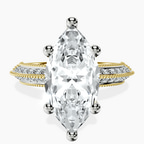 10kt Yellow Gold Dua Side Stone Knife Edge Lab Diamond Ring front image