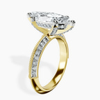 10kt Yellow Gold Dua Side Stone Knife Edge Lab Diamond Ring standing product image one