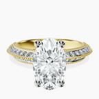 10kt Yellow Gold Dua Side Stone Knife Edge Lab Diamond Ring front image