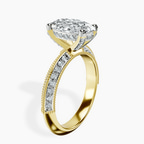 10kt Yellow Gold Dua Side Stone Knife Edge Lab Diamond Ring standing product image one