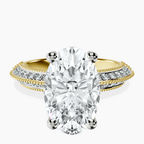 10kt Yellow Gold Dua Side Stone Knife Edge Lab Diamond Ring front image