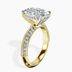 10kt Yellow Gold Dua Side Stone Knife Edge Lab Diamond Ring standing product image one