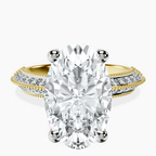 18kt Yellow Gold Dua Side Stone Knife Edge Lab Diamond Ring front image