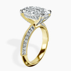 18kt Yellow Gold Dua Side Stone Knife Edge Lab Diamond Ring standing product image one