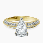 18kt Yellow Gold Dua Side Stone Knife Edge Lab Diamond Ring front image