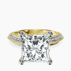 10kt Yellow Gold Dua Side Stone Knife Edge Lab Diamond Ring front image