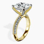 10kt Yellow Gold Dua Side Stone Knife Edge Lab Diamond Ring standing product image one