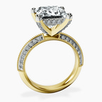 10kt Yellow Gold Dua Side Stone Knife Edge Lab Diamond Ring side right image one