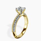 10kt Yellow Gold Dua Side Stone Knife Edge Lab Diamond Ring standing product image one