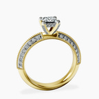 10kt Yellow Gold Dua Side Stone Knife Edge Lab Diamond Ring side right image one