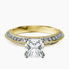 10kt Yellow Gold Dua Side Stone Knife Edge Lab Diamond Ring front image