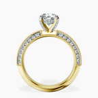 18kt Yellow Gold Dua Side Stone Knife Edge Lab Diamond Ring side right image one