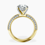 18kt Yellow Gold Dua Side Stone Knife Edge Lab Diamond Ring side right image one