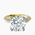 18kt Yellow Gold Dua Side Stone Knife Edge Lab Diamond Ring front image
