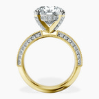 18kt Yellow Gold Dua Side Stone Knife Edge Lab Diamond Ring side right image one