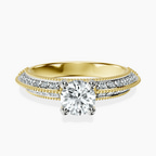 10kt Yellow Gold Dua Side Stone Knife Edge Lab Diamond Ring front image