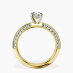 10kt Yellow Gold Dua Side Stone Knife Edge Lab Diamond Ring side right image one