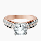 14ct Rose Gold Sandra Side Stone Lab Diamond Ring front image