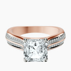 14kt Rose Gold Sandra Side Stone Lab Diamond Ring front image