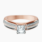 14kt Rose Gold Sandra Side Stone Lab Diamond Ring front image