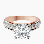 18kt Rose Gold Sandra Side Stone Lab Diamond Ring front image