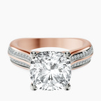 14kt Rose Gold Sandra Side Stone Lab Diamond Ring front image