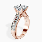 14kt Rose Gold Sandra Side Stone Lab Diamond Ring standing product image one