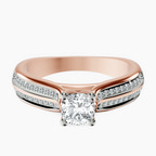 10kt Rose Gold Sandra Side Stone Lab Diamond Ring front image