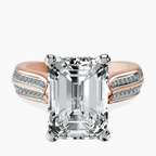 14kt Rose Gold Sandra Side Stone Lab Diamond Ring front image
