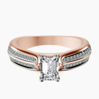 14kt Rose Gold Sandra Side Stone Lab Diamond Ring front image