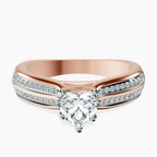 10kt Rose Gold Sandra Side Stone Lab Diamond Ring front image